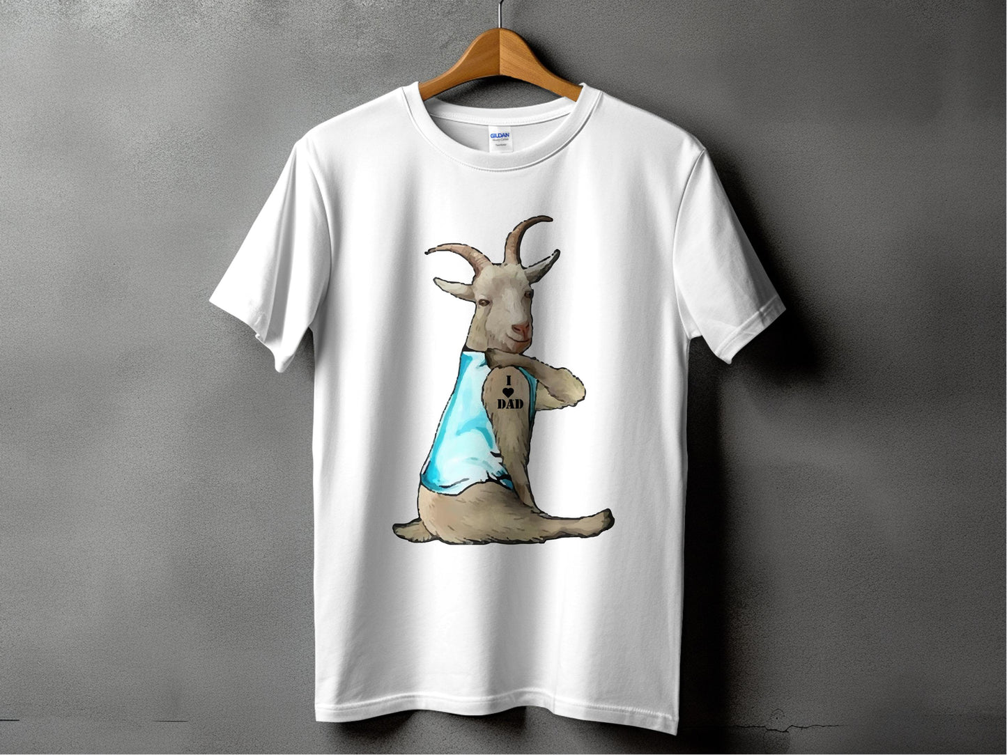 Goat with I Am Dad Slogan Graphic Funny TShirt product type