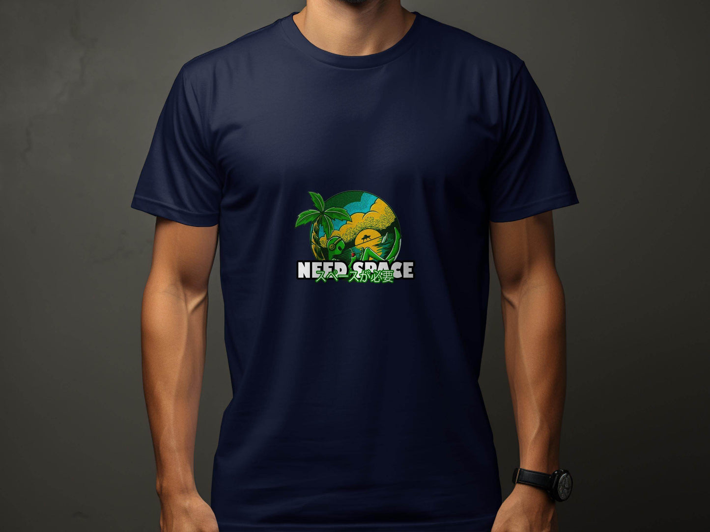 Need Space with Lazy Alien Japanese Text Graphic T-Shirt - Design & Vybe