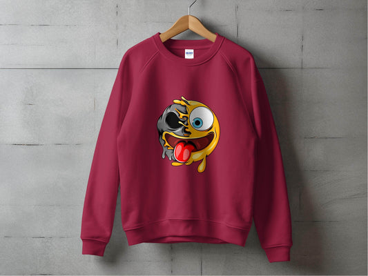 Skull And Emoji Face Combination Funky Design Sweater - Design & Vybe