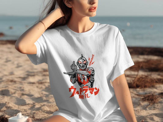 Ultraman Giving Middle Finger Bold Graphic Style T-Shirt - Design & Vybe