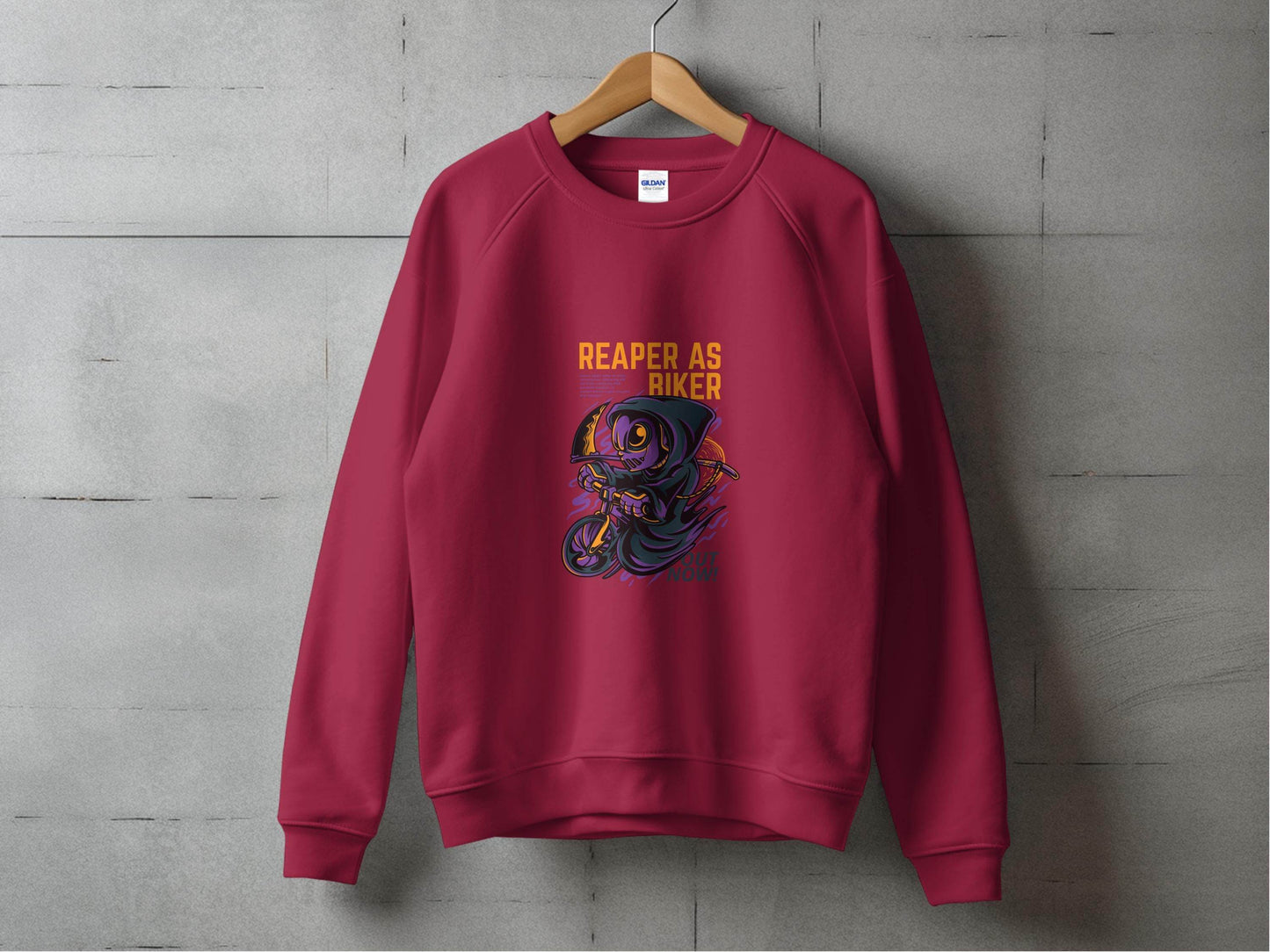 Reaper As Biker Death Riding Motorcycle Graphic Sweater - Design & Vybe