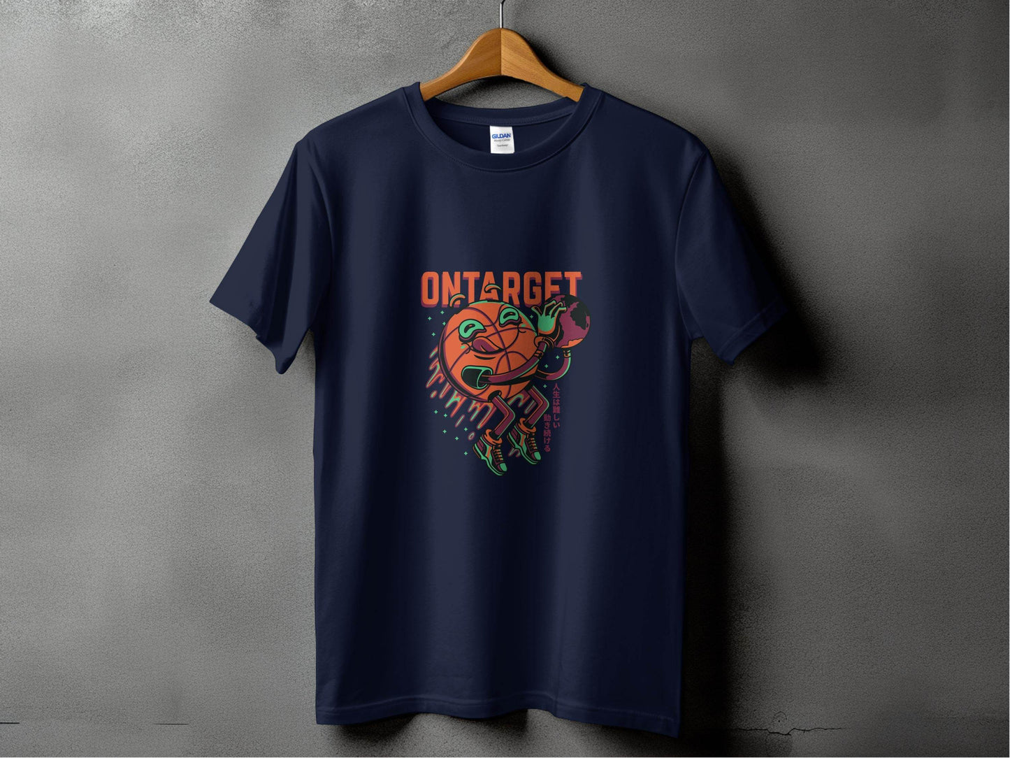 On Target Basketball Globe Design Premium Style T-Shirt - Design & Vybe