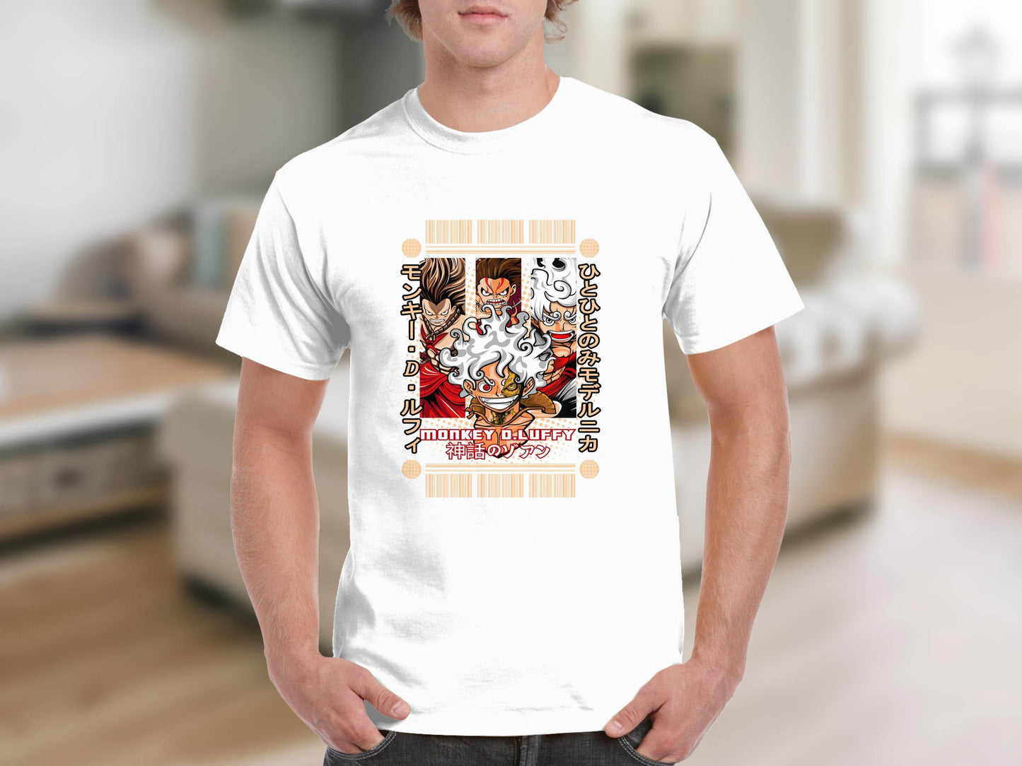 Three Poses Monkey D Luffy Character Anime Inspired T-Shirt - Design & Vybe