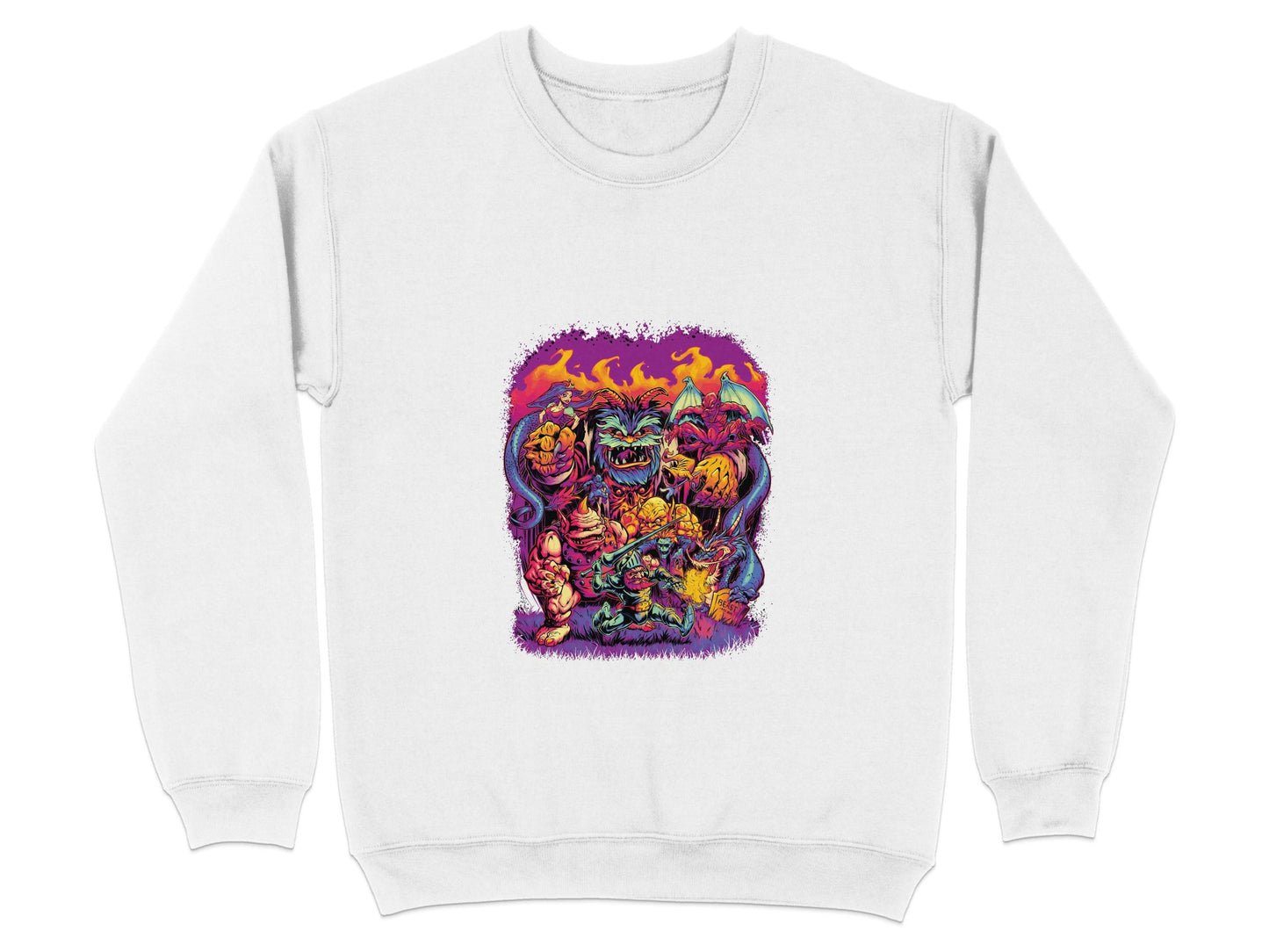 Epic Fantasy Illustration Featuring Fearsome Creatures Sweater - Design & Vybe