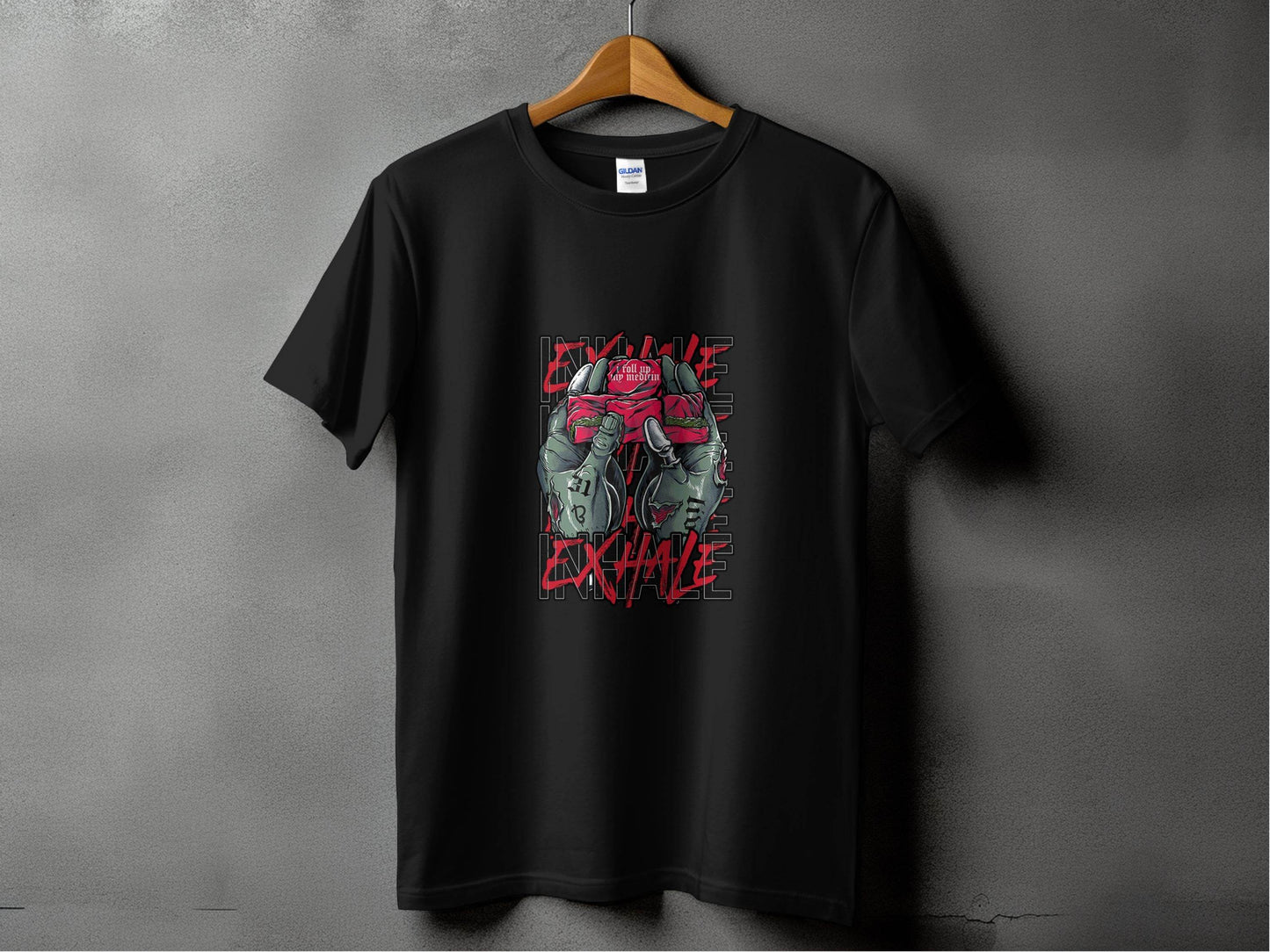 Inhale Exhale I Roll Up My Medicine Graphic Design T-Shirt - Design & Vybe