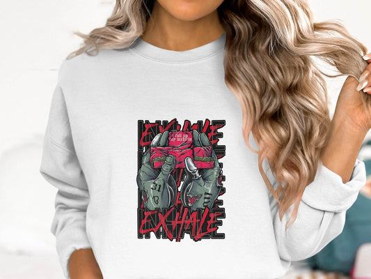Inhale Exhale I Roll Up My Medicine Graphic Design Sweater - Design & Vybe
