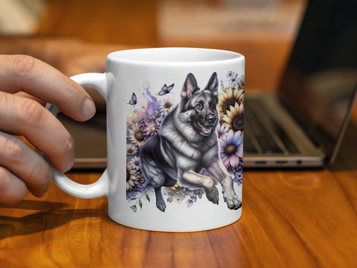 German Shepherd Floral Design Coffee Mug product type
