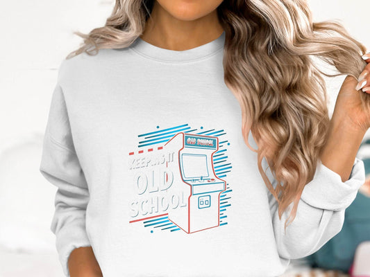 Keeping It Old School Vintage Arcade Game Machine Sweater - Design & Vybe