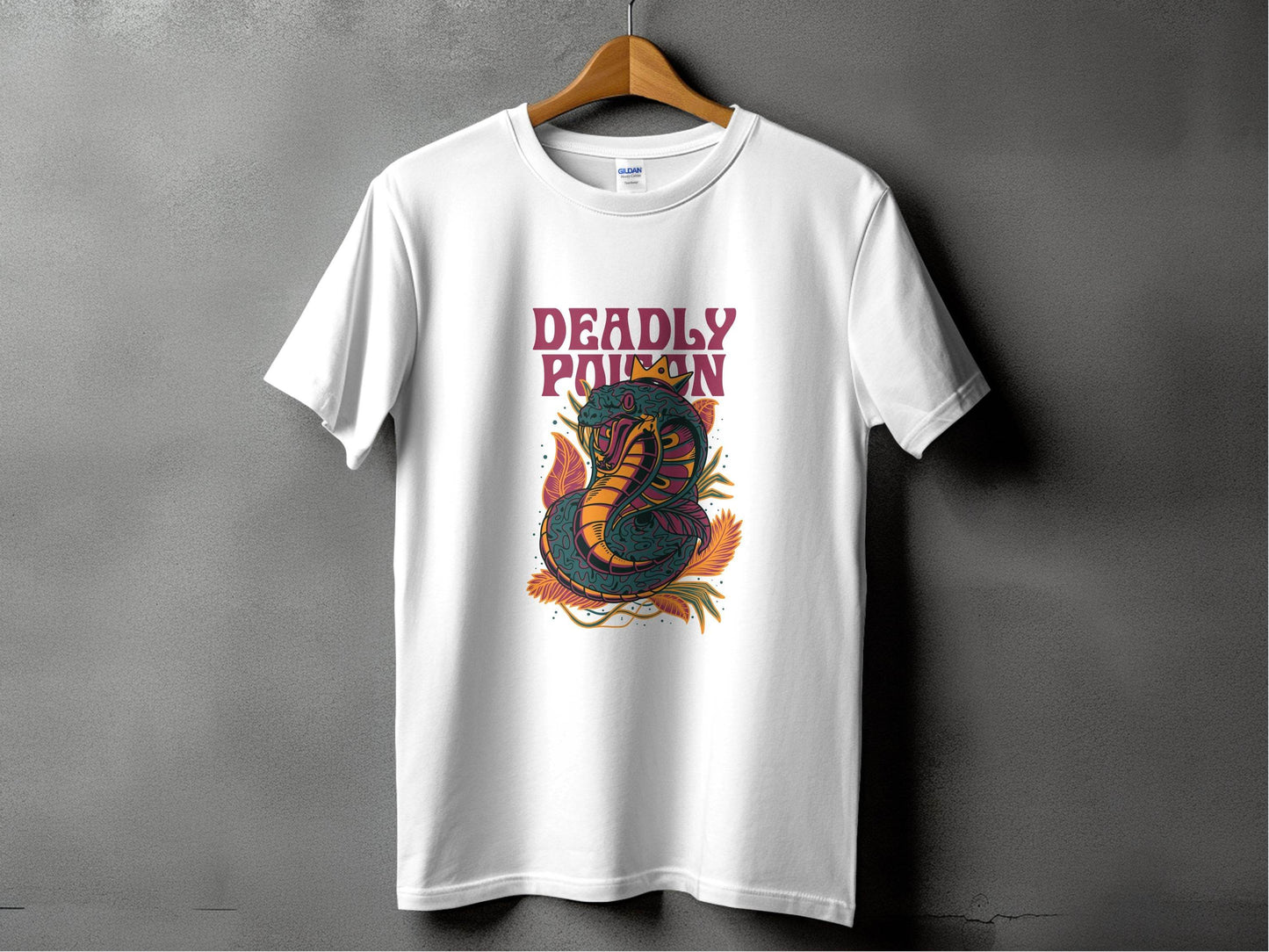 Deadly Poison Snake Art Graphic Novelty Design T-Shirt - Design & Vybe