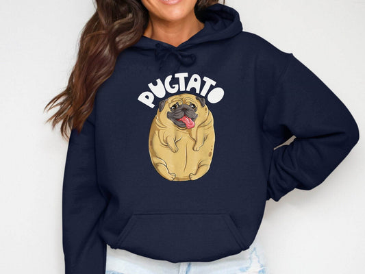 Cute Pugtato Dog Pug Design Graphic Hoodie - Design & Vybe