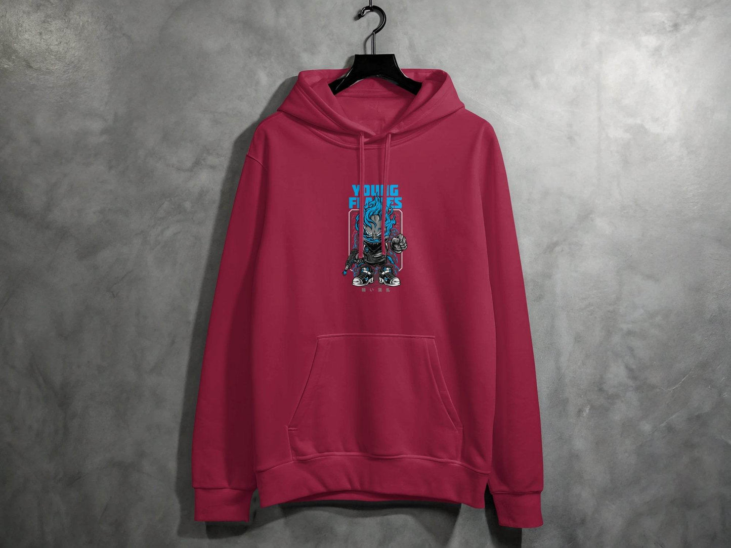 Young Flames Cartoon Style Monster Character Graphic Hoodie - Design & Vybe