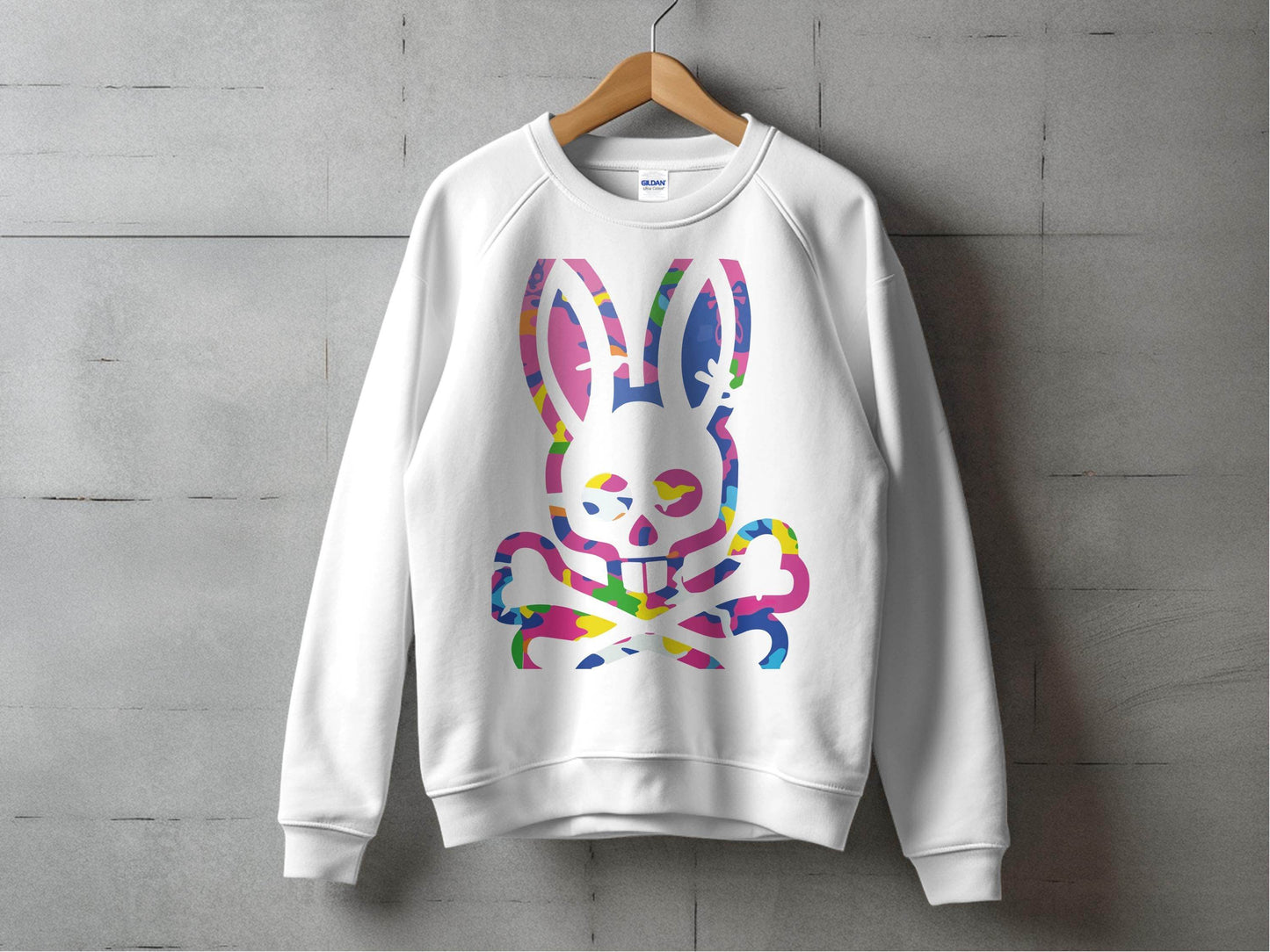 Colorful Skull Bunny Graphic Sweater - Design & Vybe