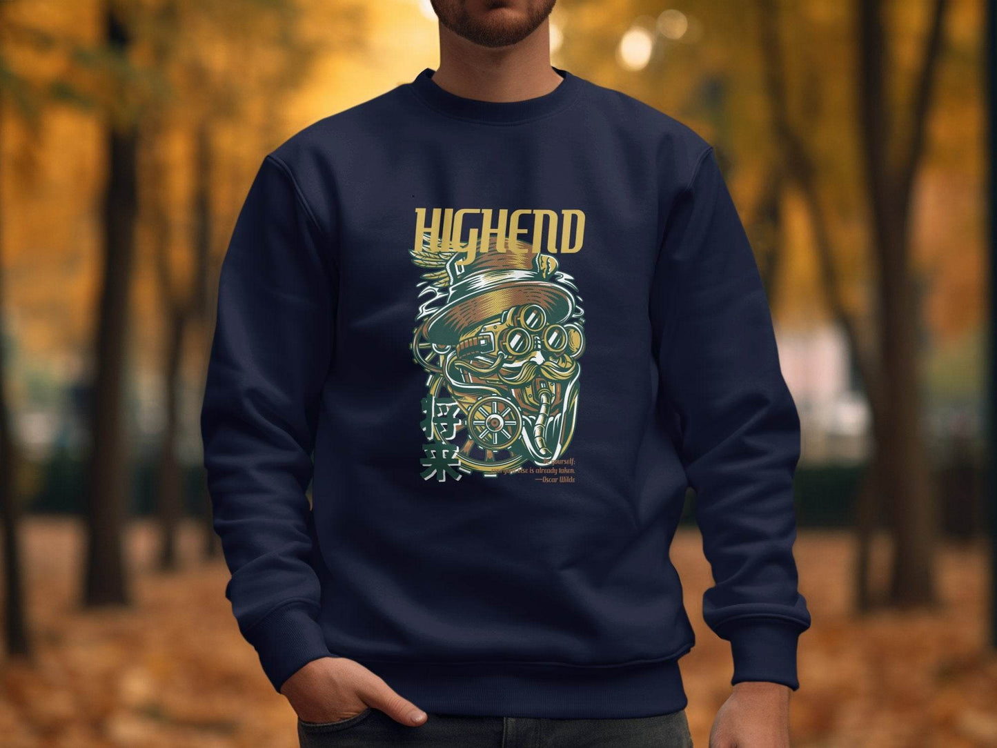 High End Steampunk Design With Future Inscription Sweater - Design & Vybe
