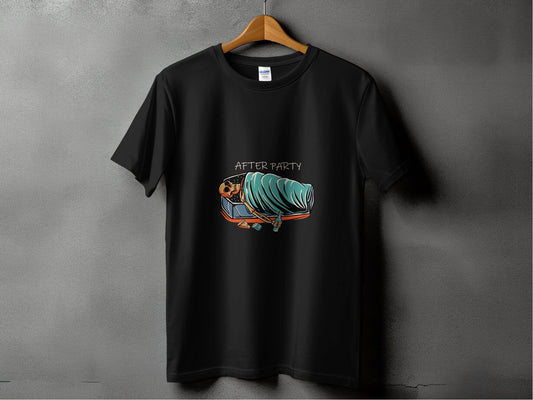 After Party Skeleton Resting in Coffin Graphic T-Shirt - Design & Vybe