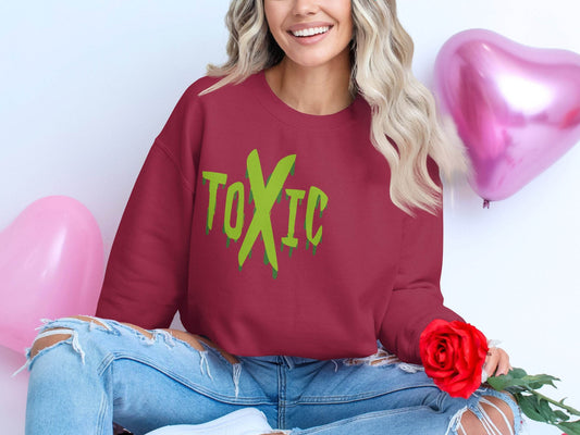 Unique Graphic Toxic Green Dripping Graffiti Text Design Sweater - Design & Vybe