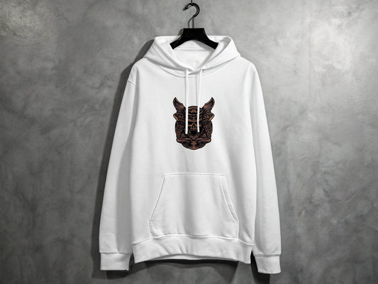 Fierce Warrior Skull Design Hoodie for Bold Style - Design & Vybe