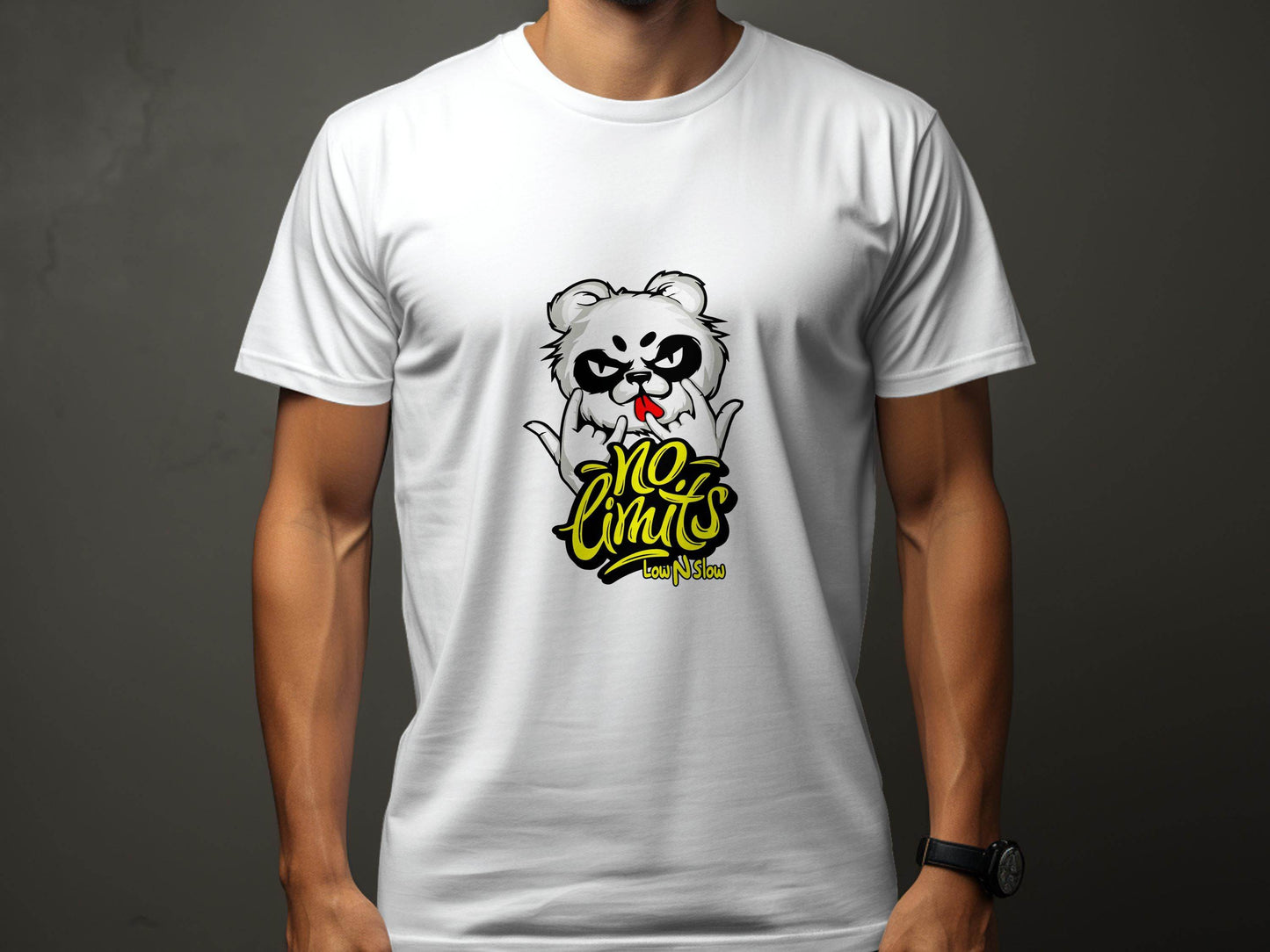 No Limits with Cool Panda Low N Slow Graphic T-Shirt - Design & Vybe