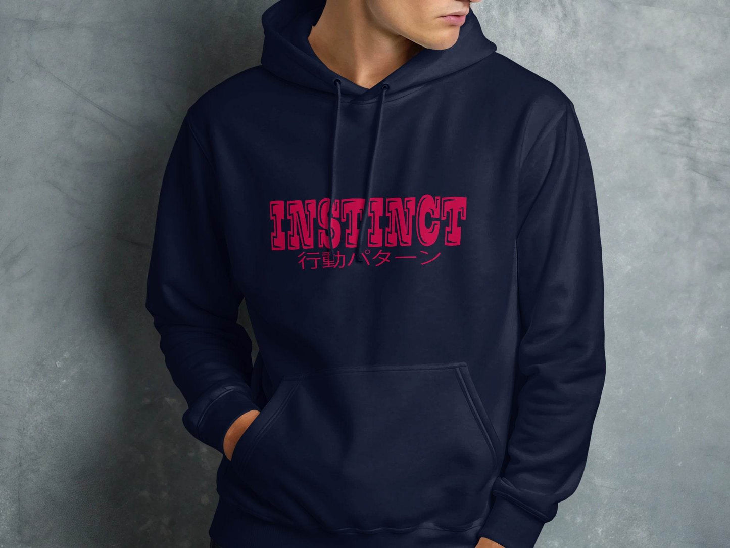 Instinct Japanese Version Text Graphic Design Hoodie - Design & Vybe