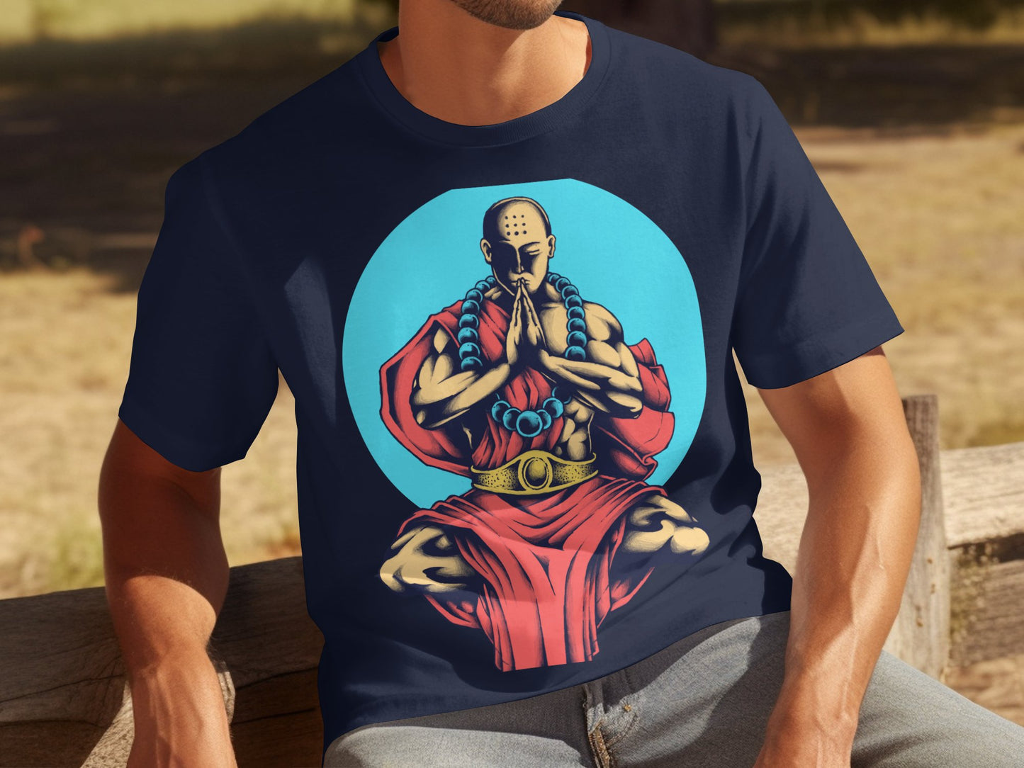 Meditating Monk Printed Graphic Tee Shirt product type