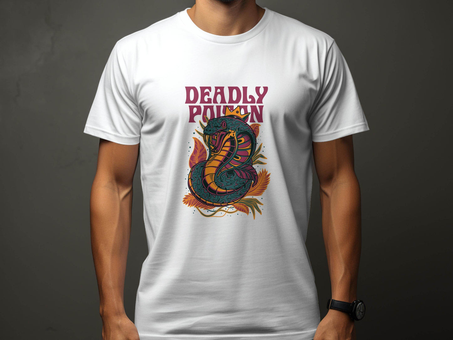 Deadly Poison Snake Art Graphic Novelty Design T-Shirt - Design & Vybe