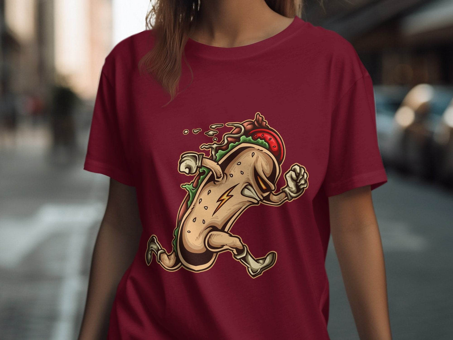 Hot Dog Running Taco Graphic T-Shirt - Design & Vybe