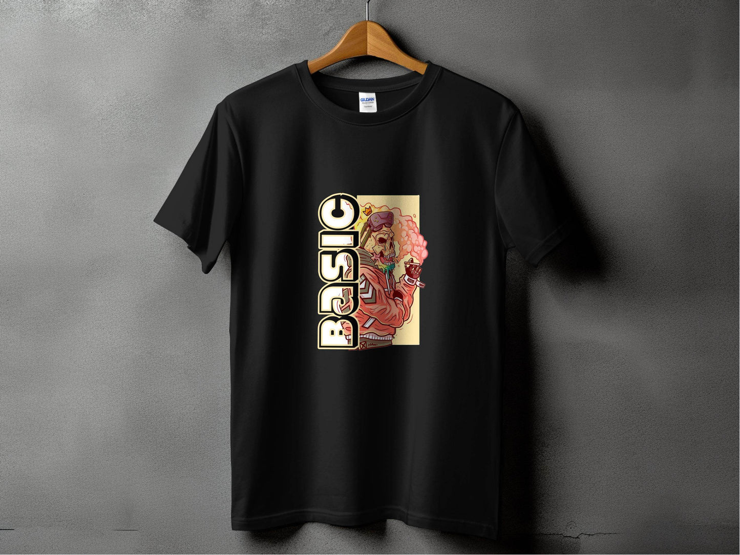 Basic Smoking Skeleton in VR Headset and Crown T-Shirt - Design & Vybe