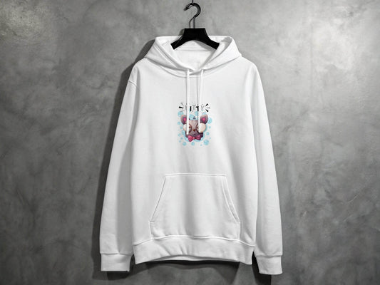 Cute Kitty Design with Large Eyes and Bow Tie Hoodie - Design & Vybe