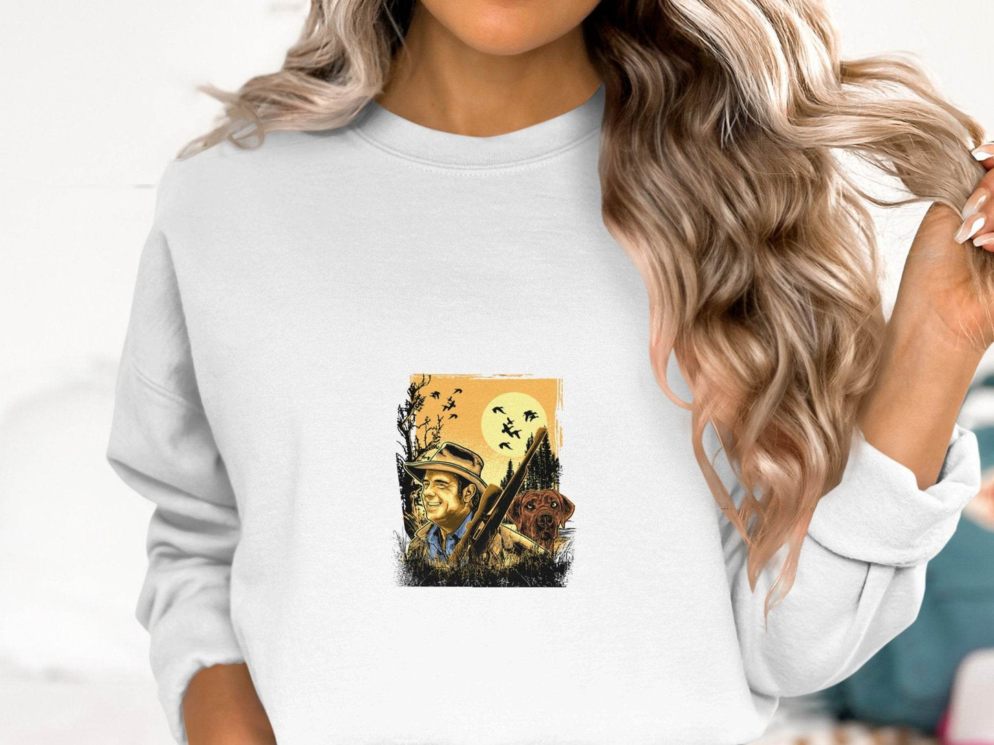 Hunter in the Wild with Loyal Dog Graphic Sweater - Design & Vybe