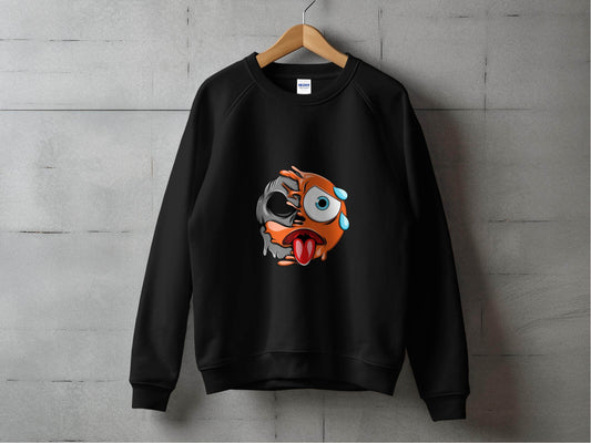 Emoji Face Meltdown With Skull Design Graphic Sweater - Design & Vybe