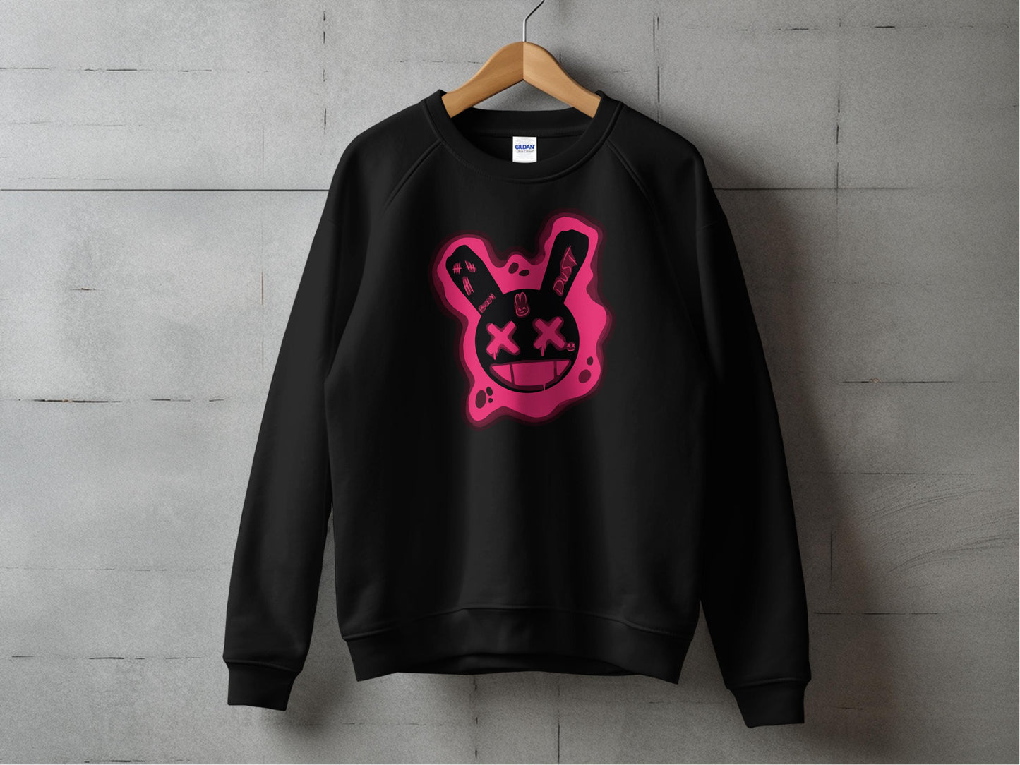 Stylish Black Sweatshirt with Pink Graphic Design product type