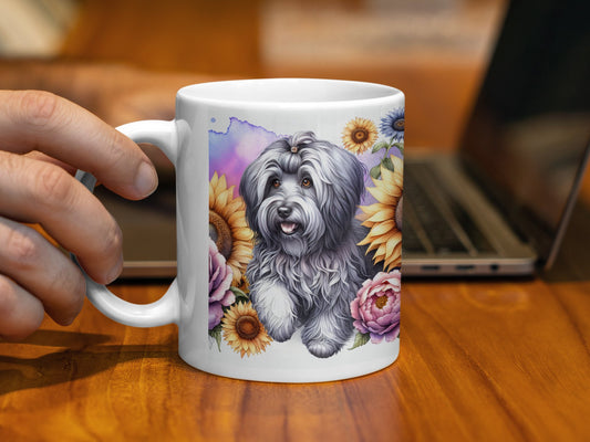Cute Floral Dog Mug for Morning Coffee Beverage product type