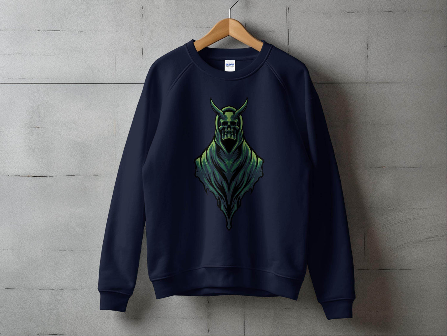 Gothic Hooded Skull Artwork Graphic Sweater - Design & Vybe