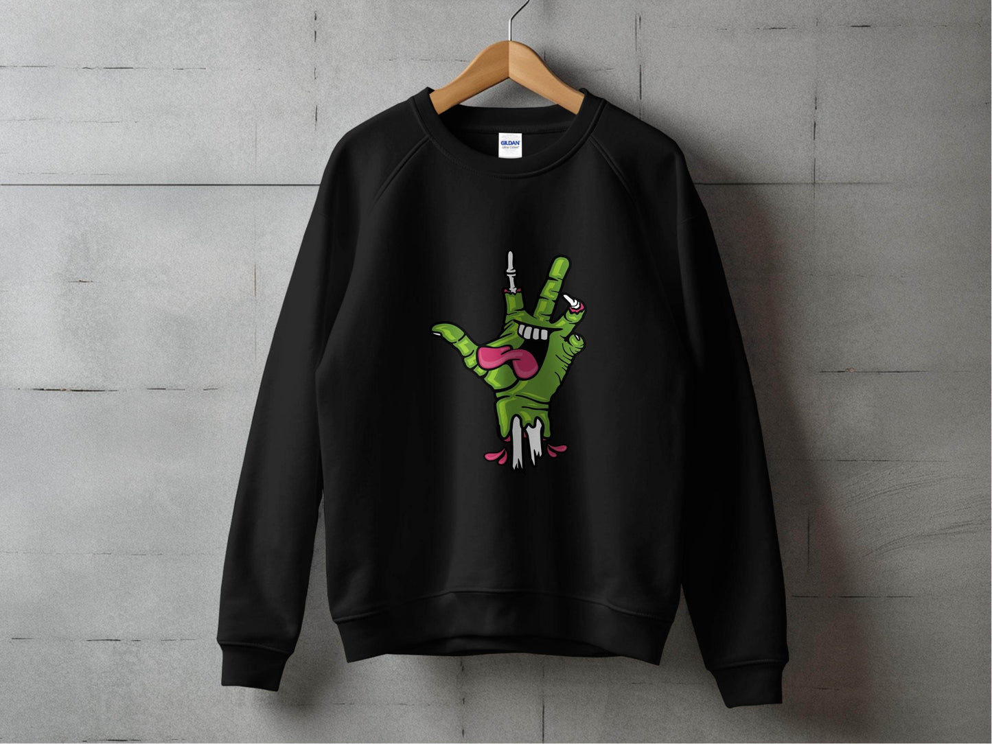 Zombie Hand Peace Sign Cool Graphic Design Sweater - Design & Vybe