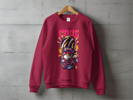 COPS Cartoon Character With Gun For Enthusiasts Sweater - Design & Vybe