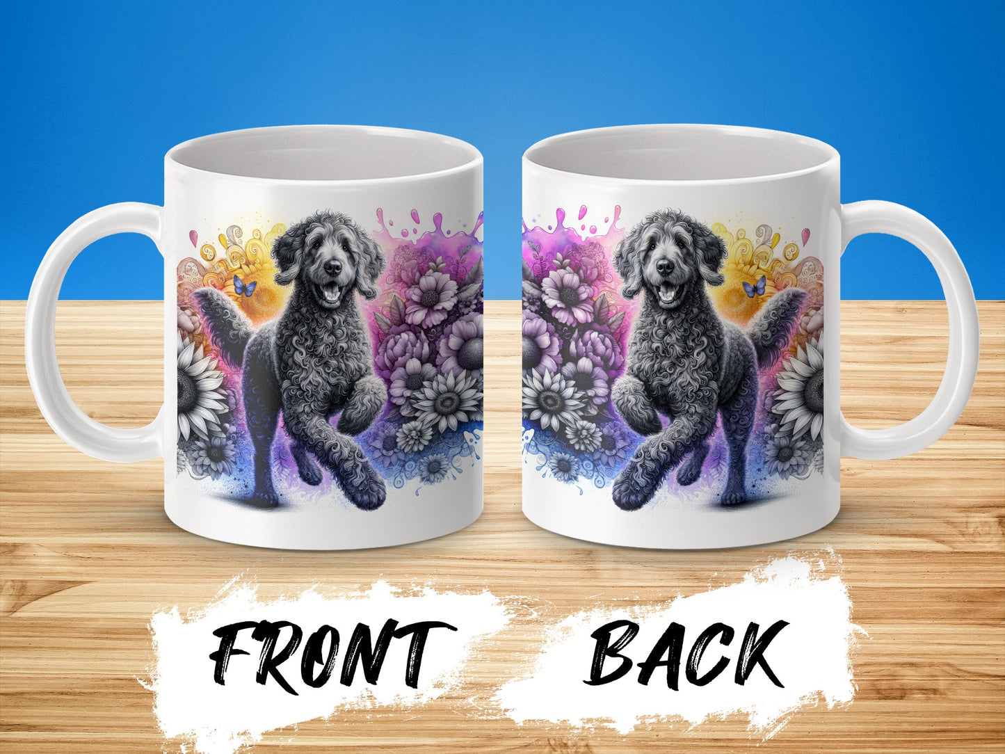 Colorful Artistic Dog Illustration Ceramic Mug product type