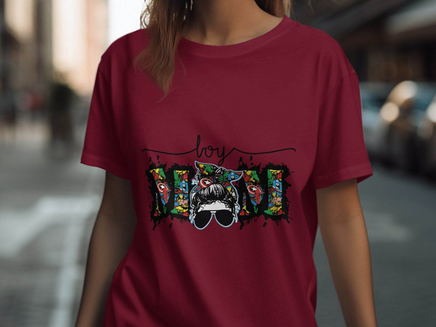 Boy Mom Marvel Hero Bold Graphic Design T-Shirt - Design & Vybe