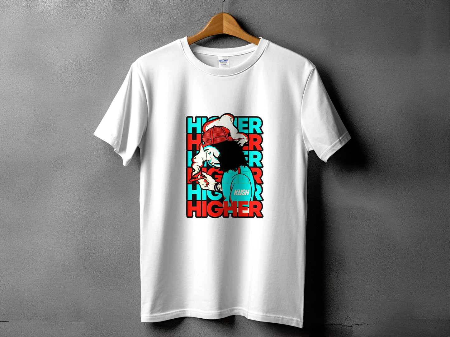 Higher Kush Guy Graphic Novelty Illustration Design T-Shirt - Design & Vybe
