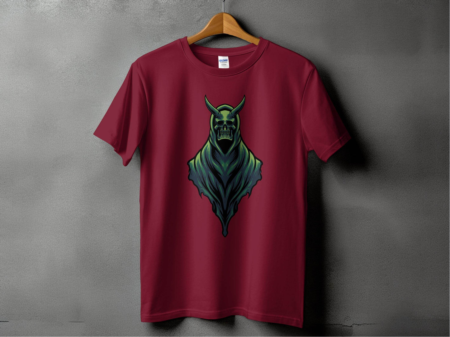 Gothic Hooded Skull Artwork Graphic T-Shirt - Design & Vybe