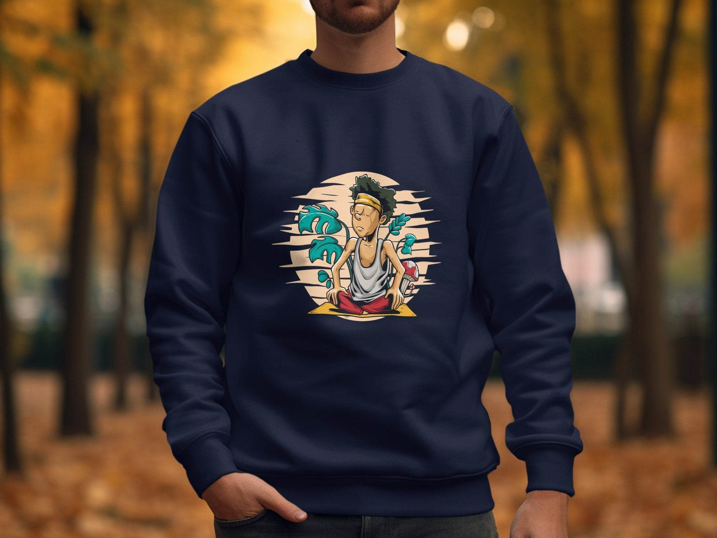 Yoga Enthusiast Graphic Printed Casual Sweater - Design & Vybe