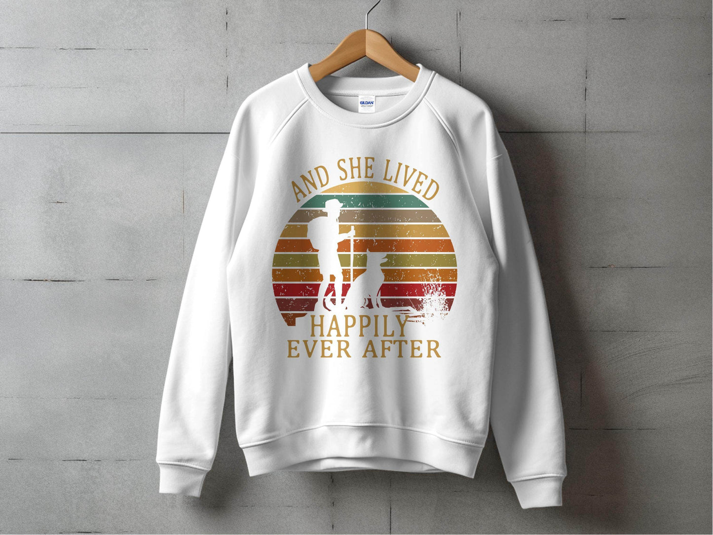 Hiking Dog And She Lived Happily Ever After Sweater - Design & Vybe