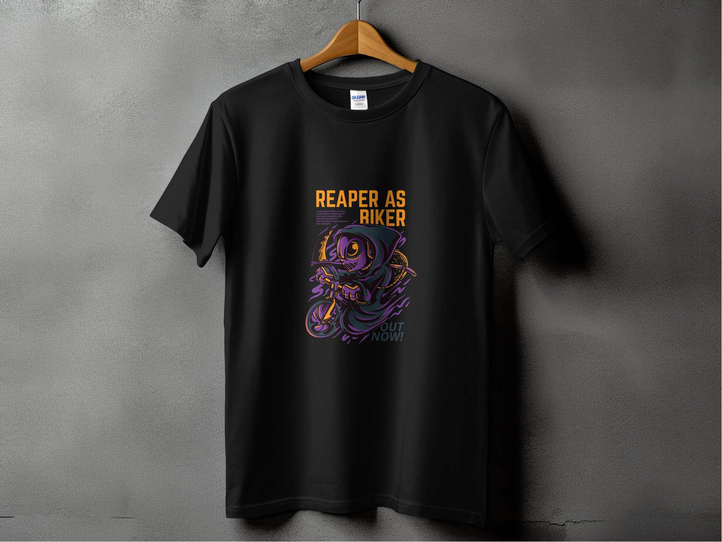 Reaper As Biker Death Riding Motorcycle Graphic T-Shirt - Design & Vybe