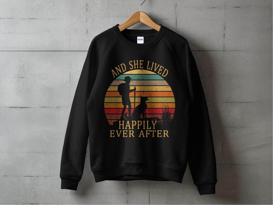 Hiking Dog And She Lived Happily Ever After Sweater - Design & Vybe