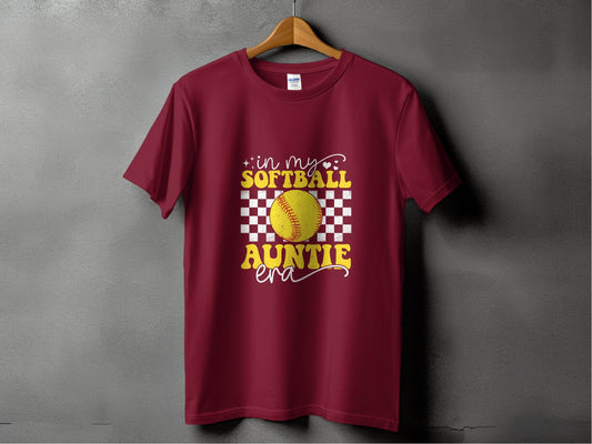 In My Softball Auntie Era Groovy Retro Proud Graphic Design Image T-Shirt - Design & Vybe