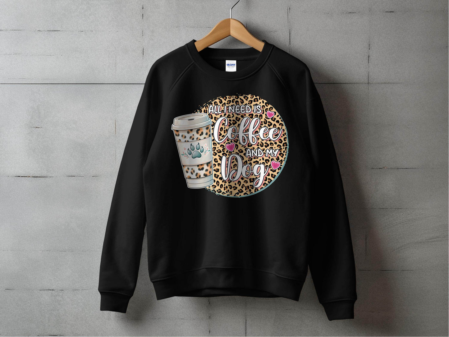 All I Need Is Coffee and My Dog Funny Quote Sweater - Design & Vybe