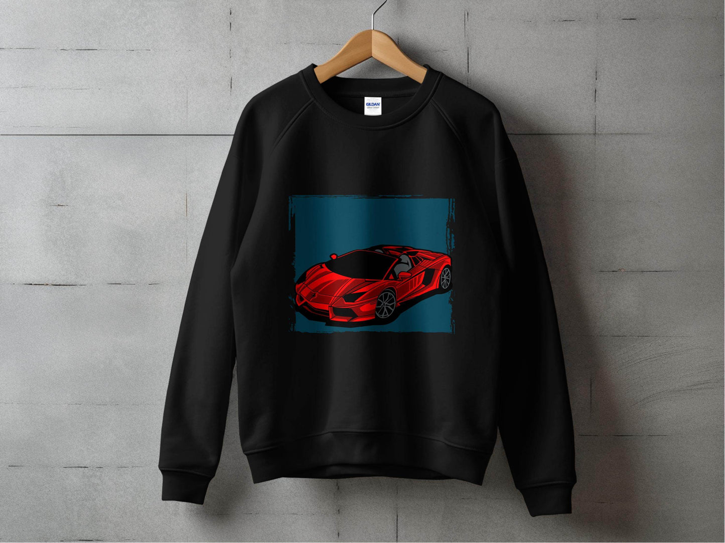 Bold Red Supercar Print Graphic Sweater - Design & Vybe