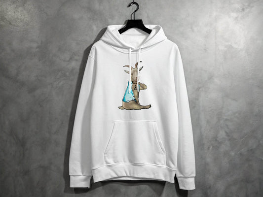 I Love Dad Print Quirky Goat Design Hoodie - Design & Vybe