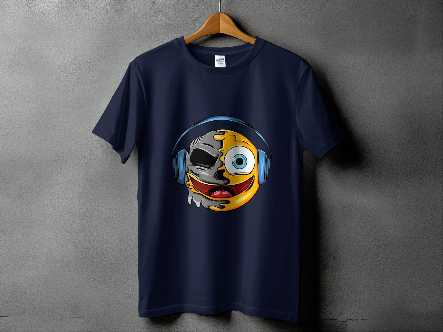 Bold Expression Headphones Smiley Graphic T-Shirt - Design & Vybe