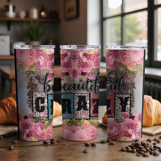 Beautiful Crazy Floral Print Tumbler Drinkware product type