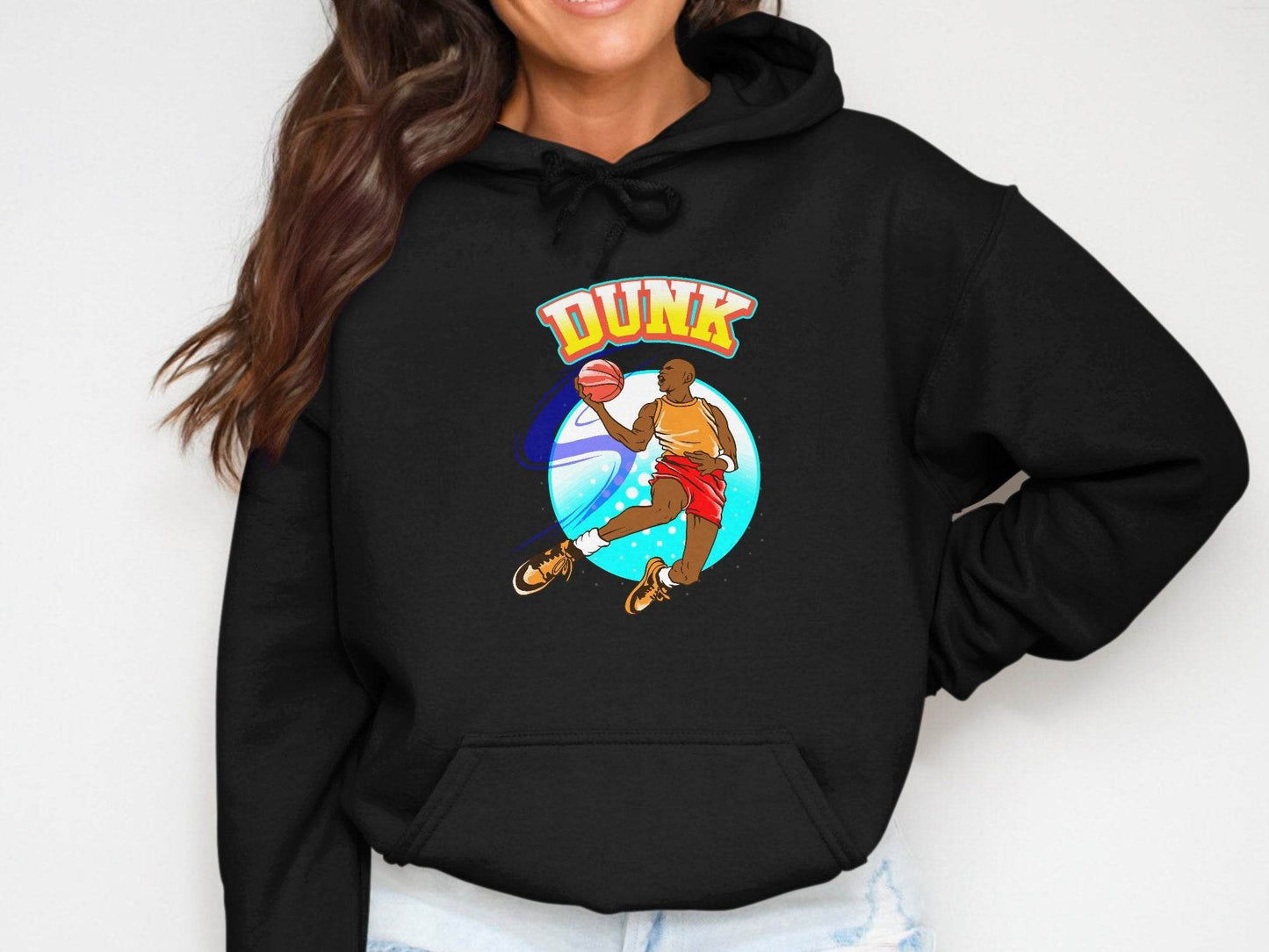 Vibrant Basketball Dunk Graphic Sports Hoodie - Design & Vybe