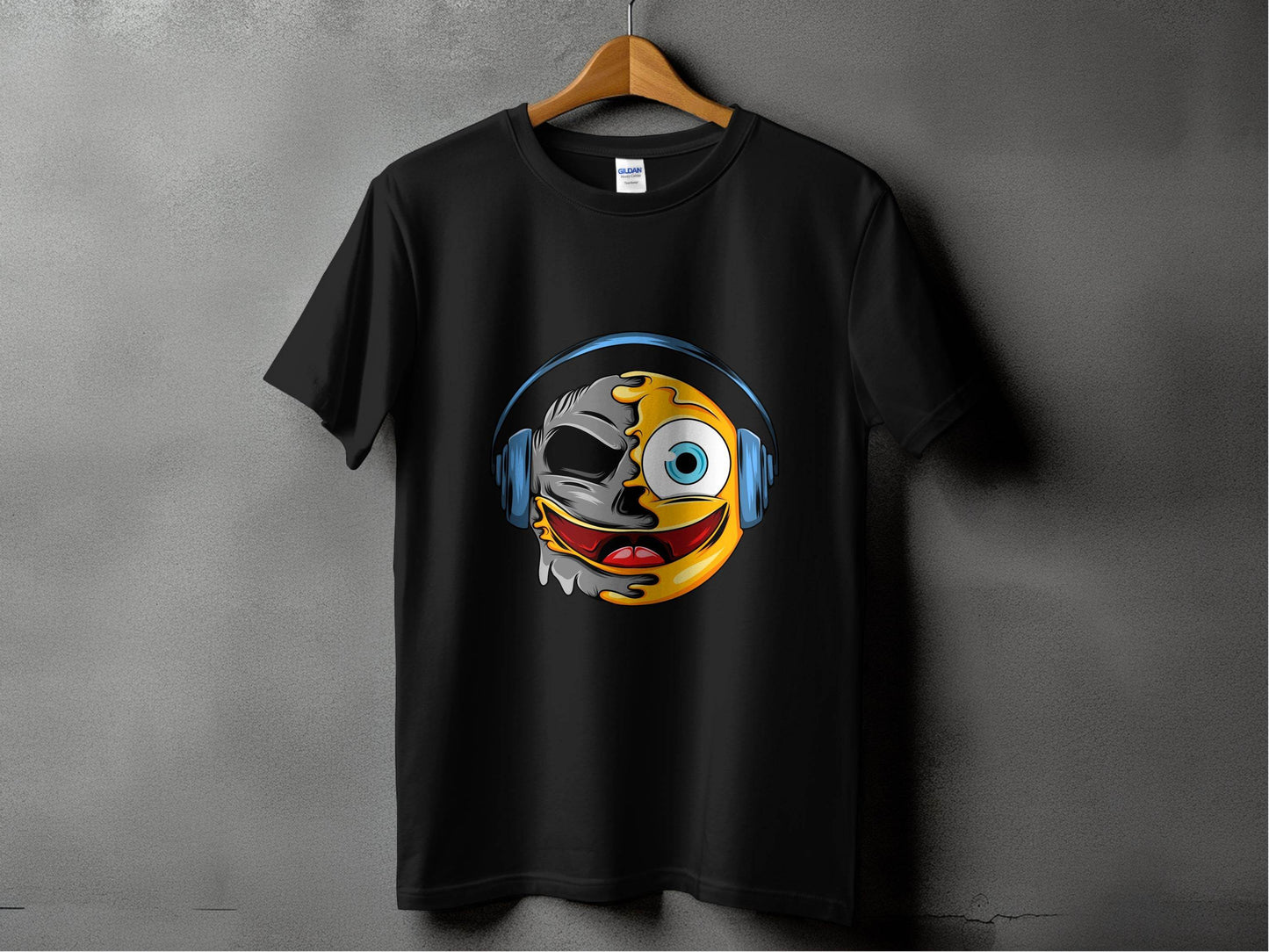 Bold Expression Headphones Smiley Graphic T-Shirt - Design & Vybe